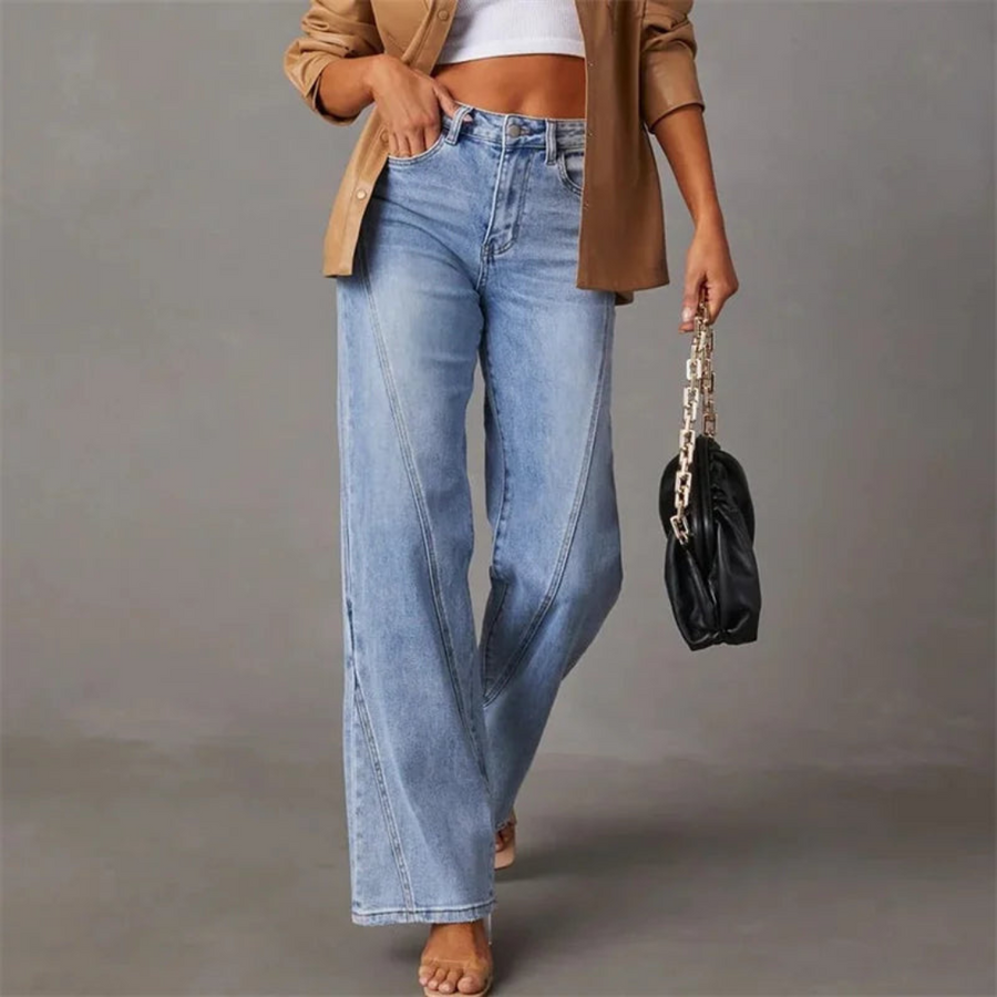 Women's Stretch Denim Flare Jeans High Waist-2