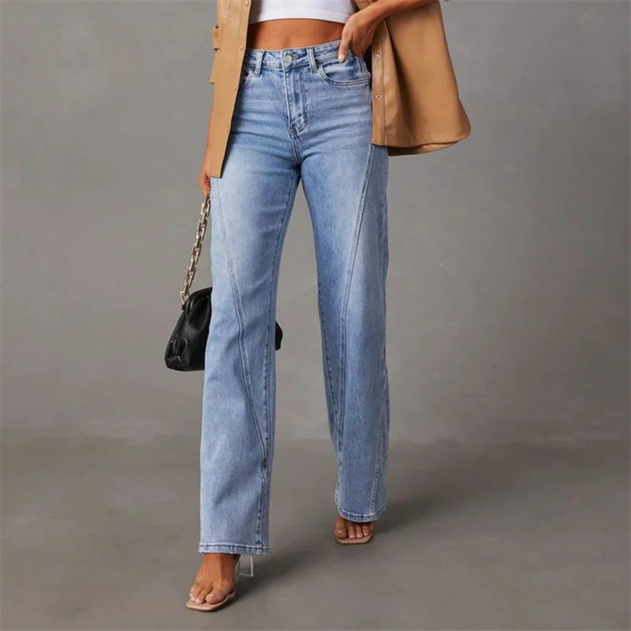 Women's Stretch Denim Flare Jeans High Waist-1