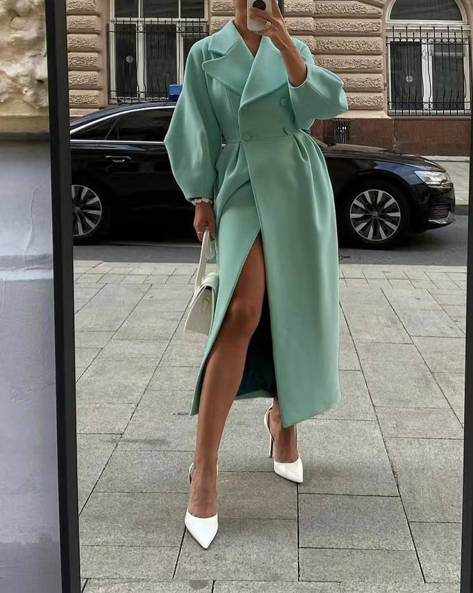 Women's Wool Coat Long Winter Coat-4