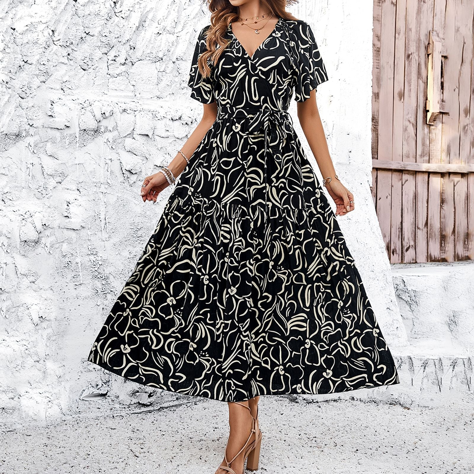 Women's Lightweight Wrap Dress for Summer-5