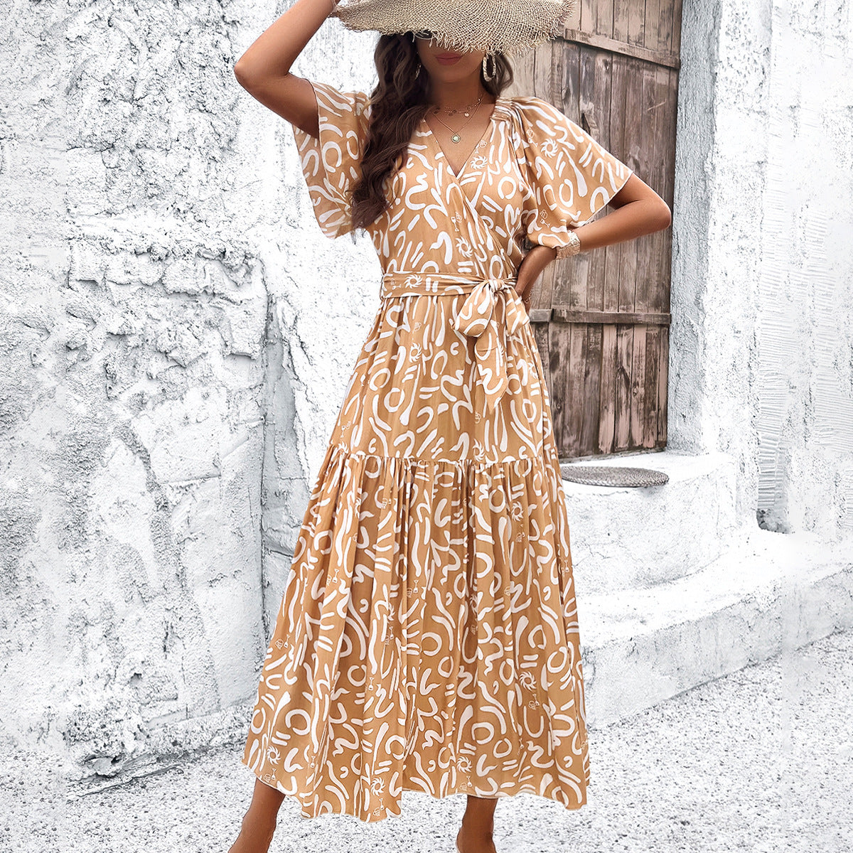 Variant image for Women's Lightweight Wrap Dress for Summer-19
