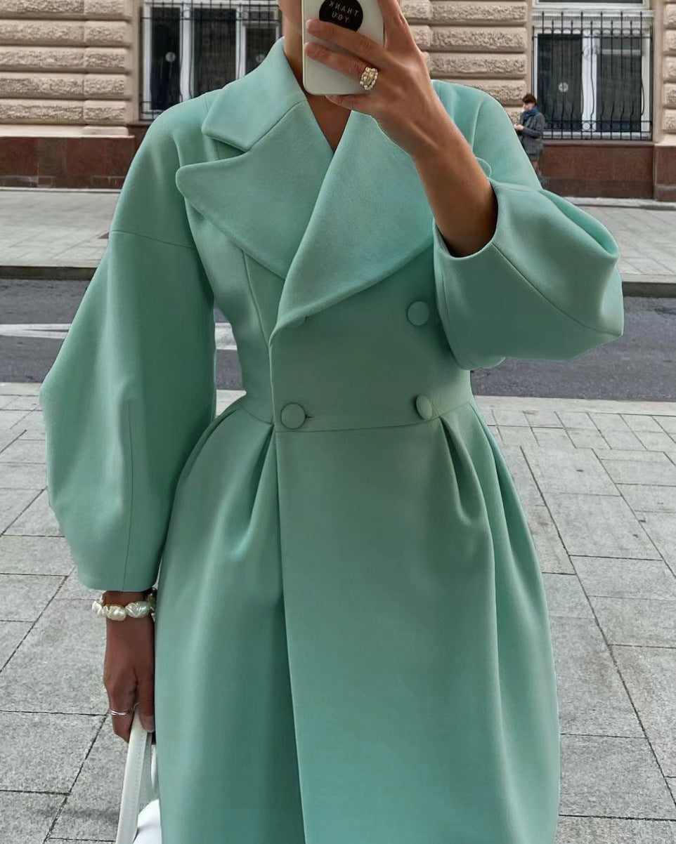 Variant image for Women's Wool Coat Long Winter Coat-16