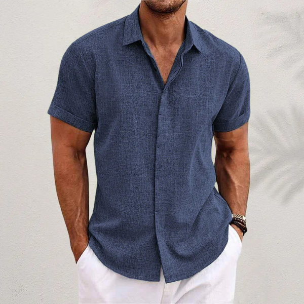 Oliver | Men's Short Sleeve Linen Shirt-4