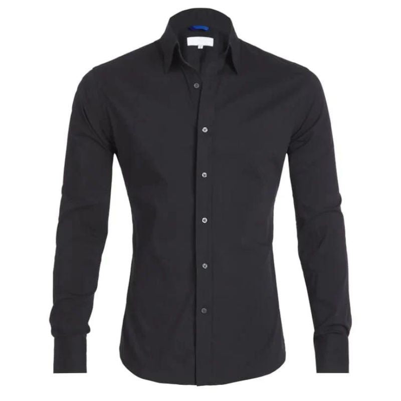 Men's Blouse Wrinkle-Free Zippered Design-4