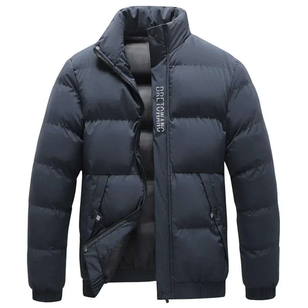 Men's Water-Resistant Winter Jacket with Hood-1