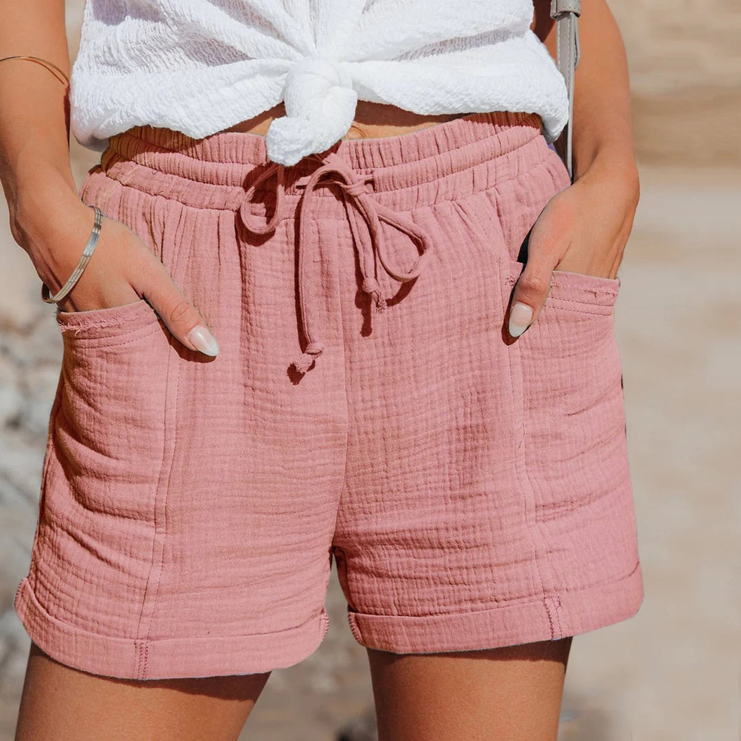 Women's Polyester Casual Shorts-2
