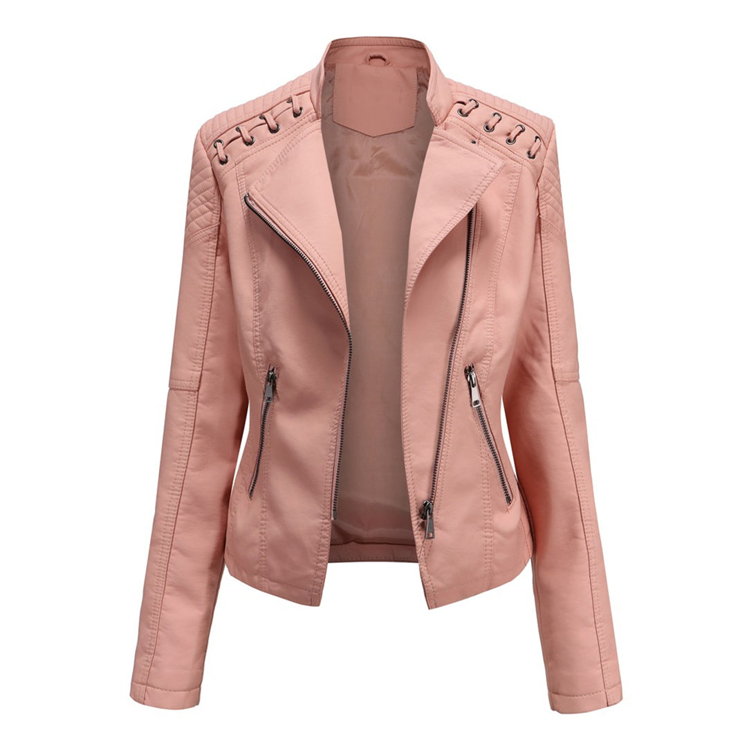 Variant image for Women's PU Leather Jacket Stylish Design-36