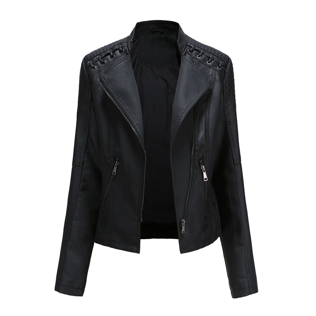 Women's PU Leather Jacket Stylish Design-1