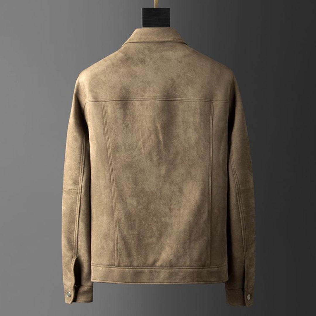 Men's Jacket Suede Polyester Thermal Lined-2