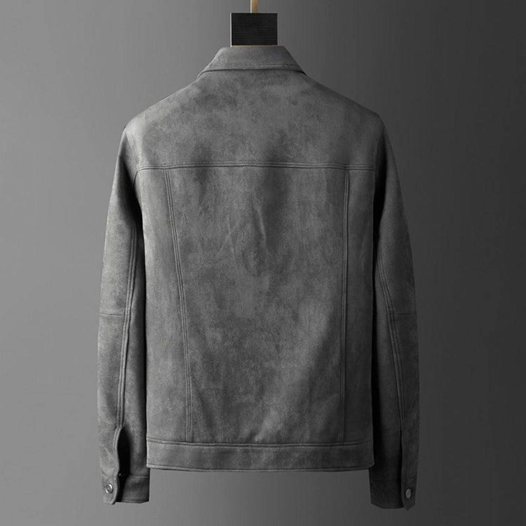 Men's Jacket Suede Polyester Thermal Lined-4