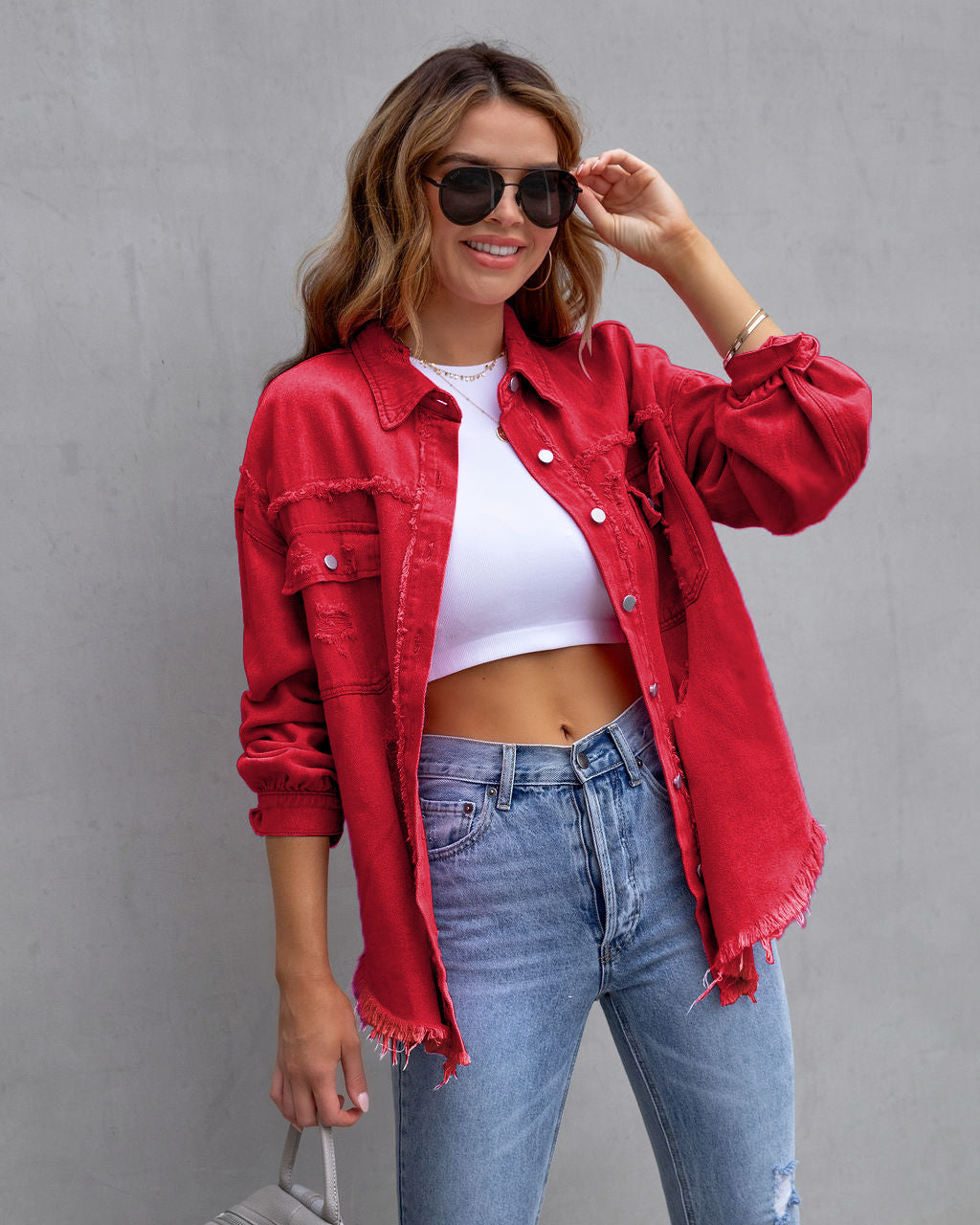 Variant image for Nienke | Women's Tattered Denim Jacket-36