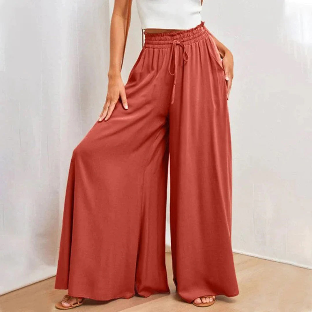 Women's Polyester Wide Leg Pants-2