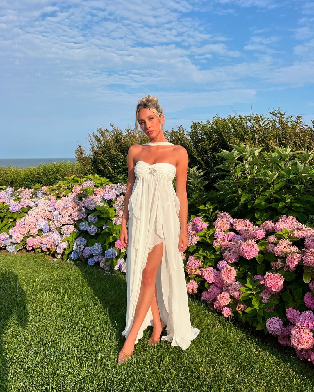 Women's White Lace Ruffle Dress-4