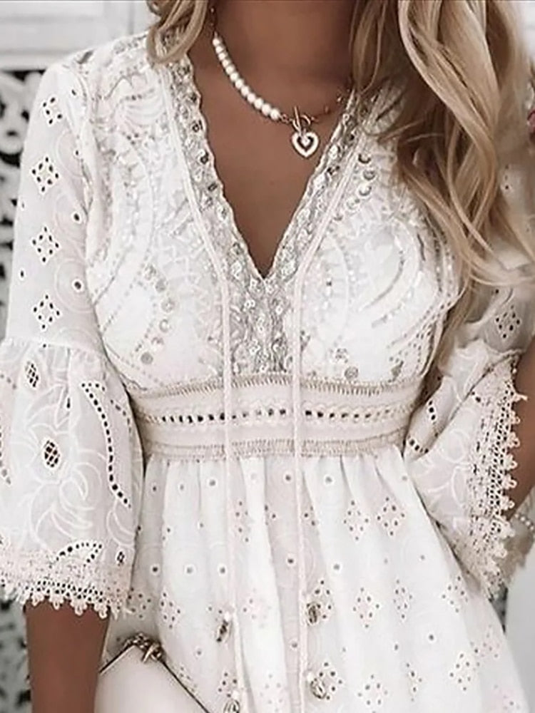 Lotte | Women's Boho Lace Summer Dress-3