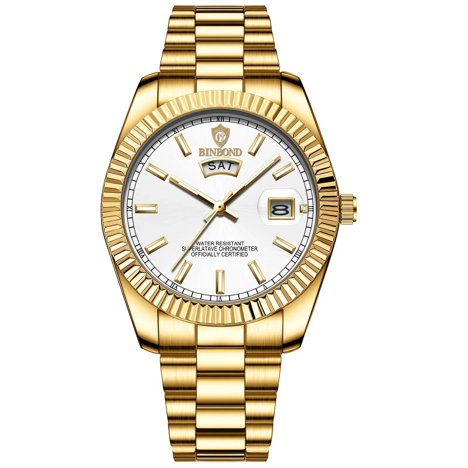Men's Leather Watch Luxury Stainless Steel-2