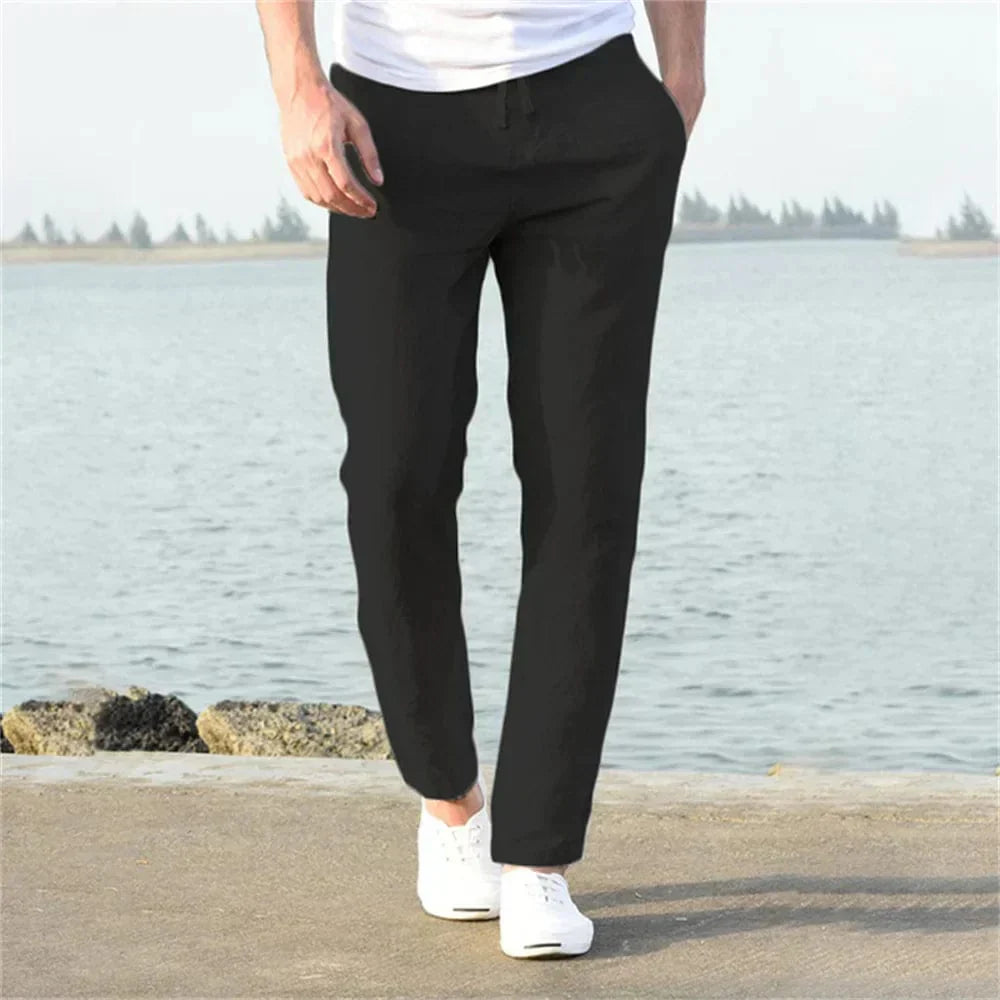 Variant image for Men's Linen Pants Cotton Relaxed Fit-8