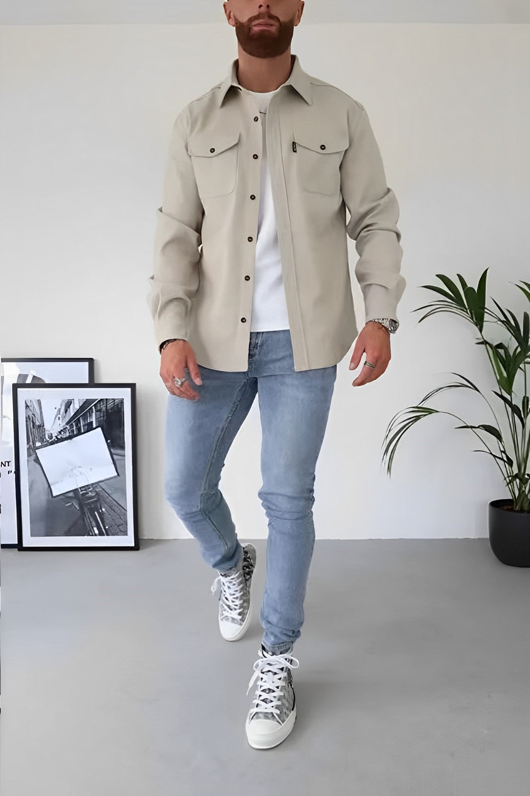 Men's Casual Shirt Cotton Relaxed Fit-2