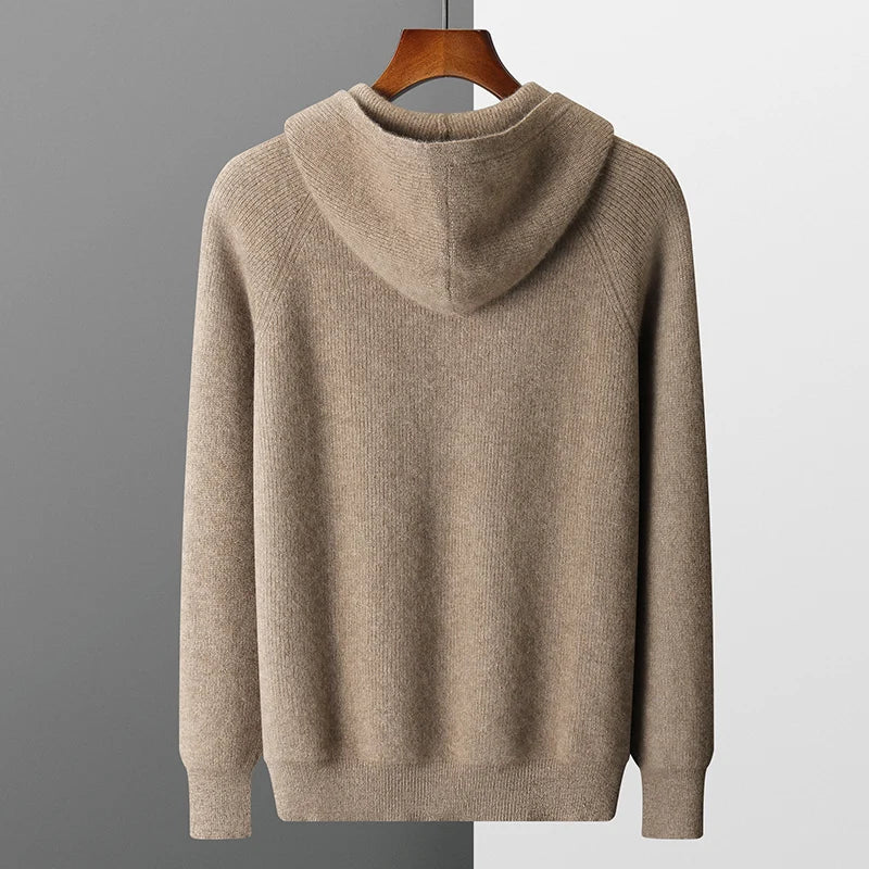 Women's Cashmere Cardigan Long Sleeve Black-5