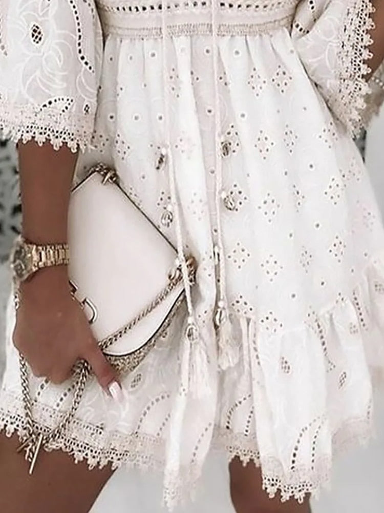 Lotte | Women's Boho Lace Summer Dress-5
