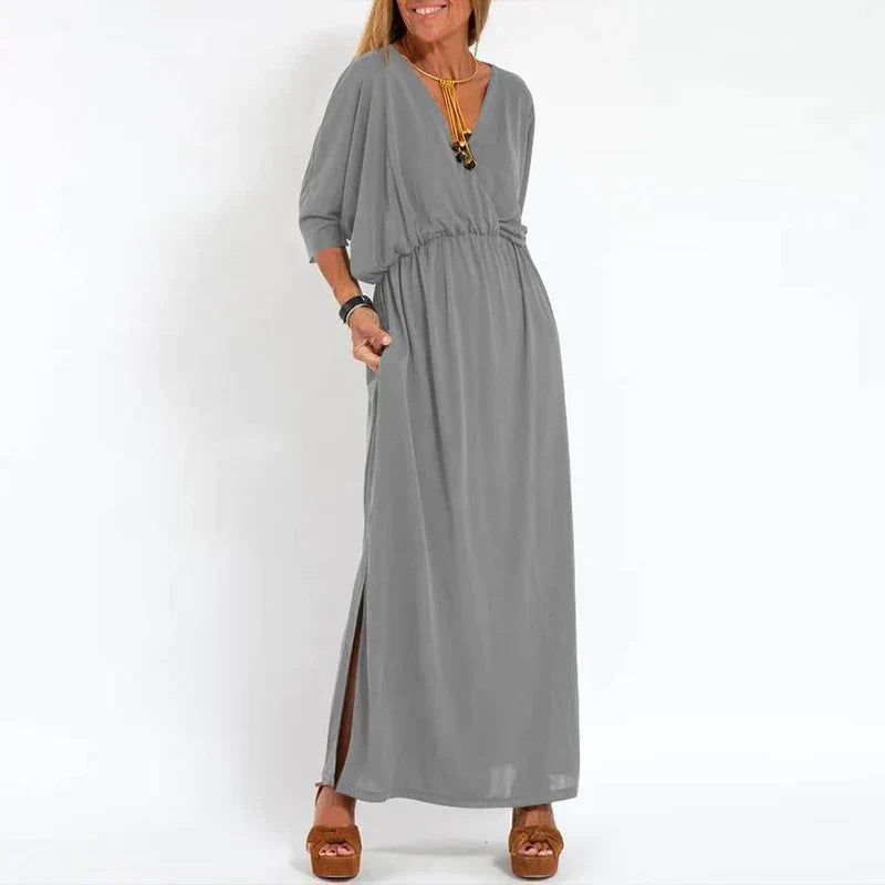 Women's Cotton High-Waisted Side-Slit Summer Dress-1
