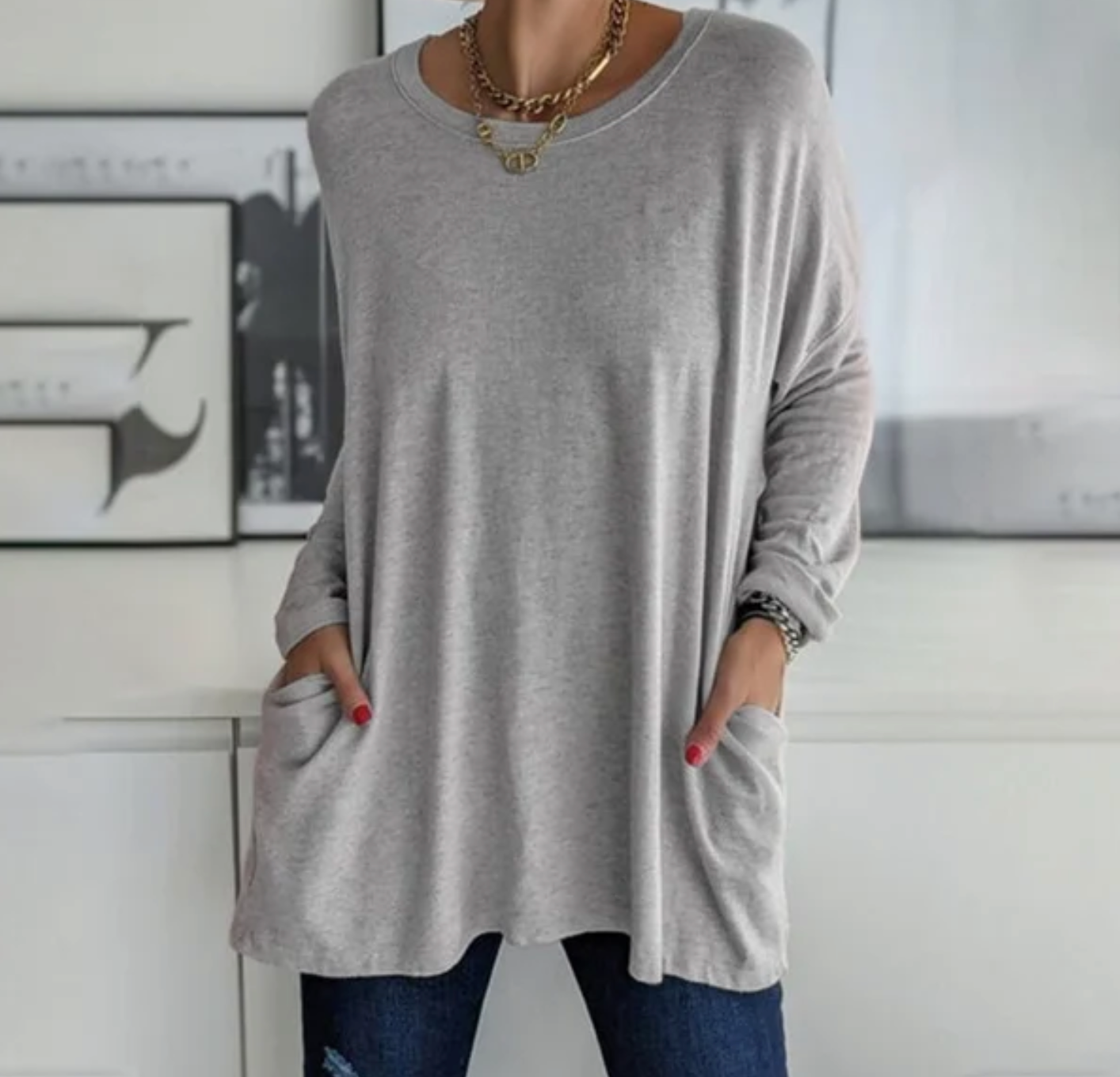Variant image for Women's Long-Sleeved Top Cotton-9