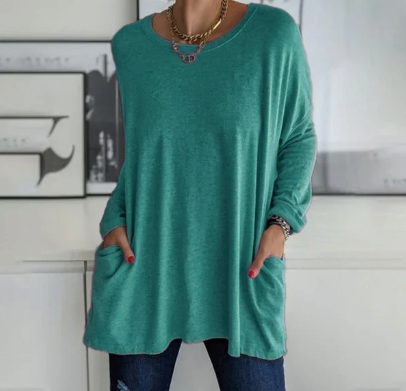 Variant image for Women's Long-Sleeved Top Cotton-57