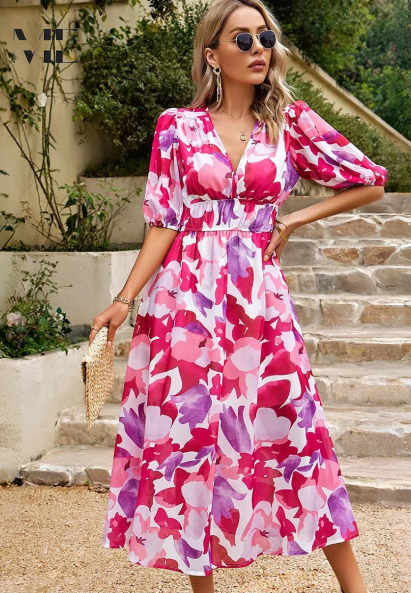 Variant image for Women's Lightweight Floral Summer Dress-16