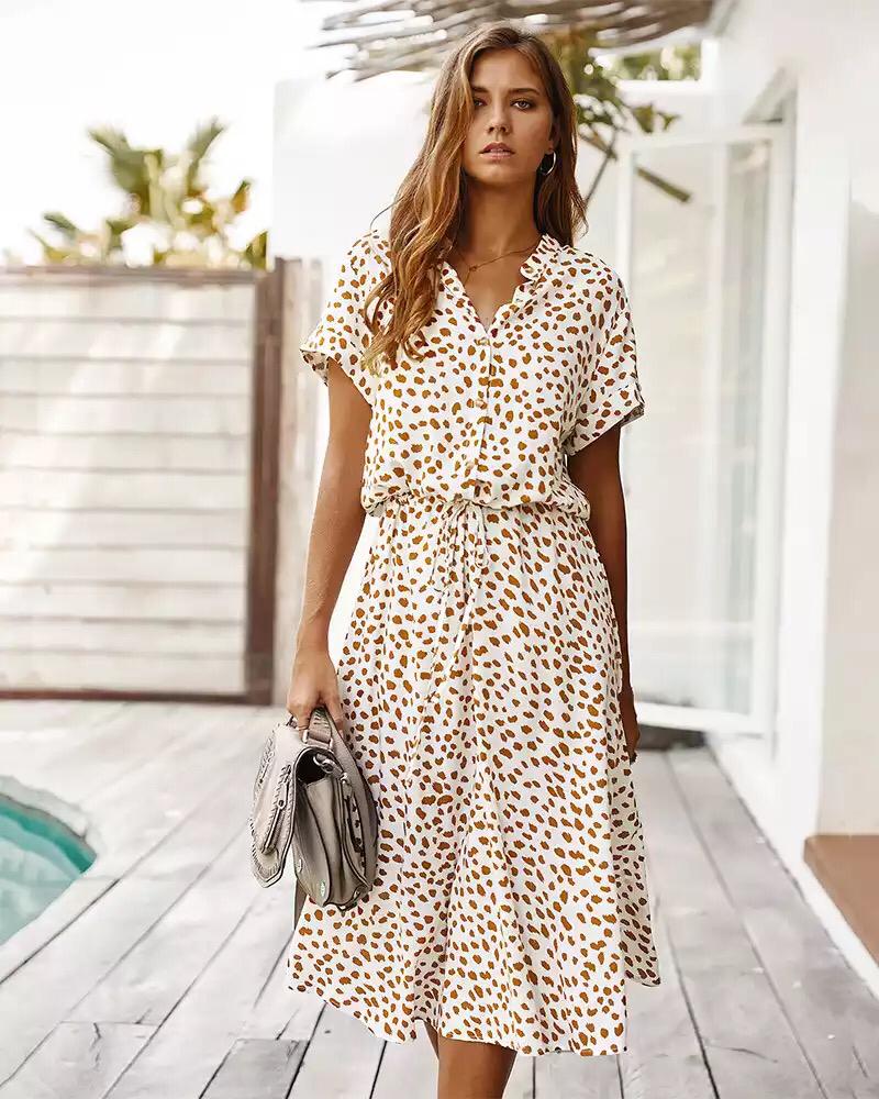 Women's White Summer Dress Cotton-1