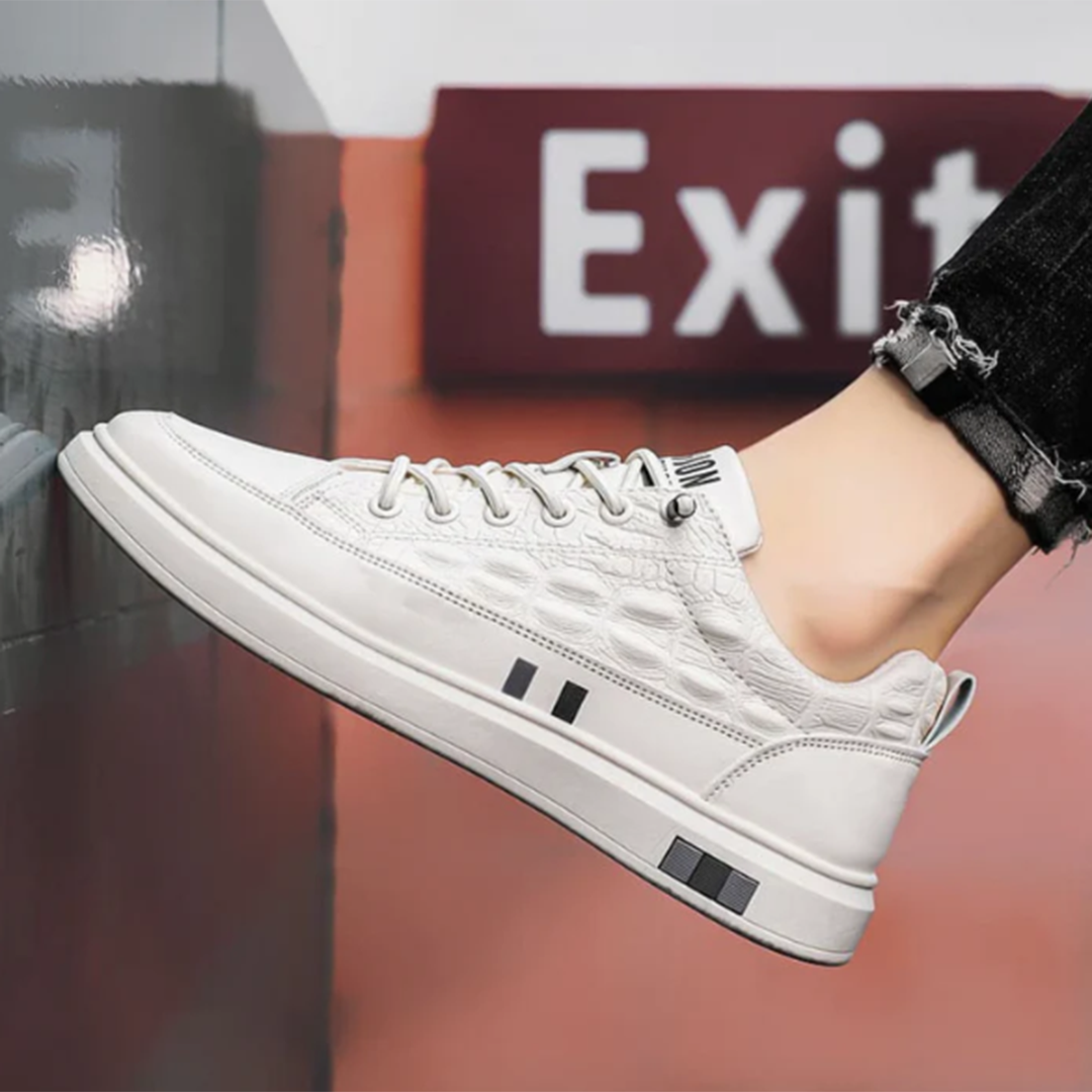 Men's PU Leather Sneakers Stylish Casual Trainers-3