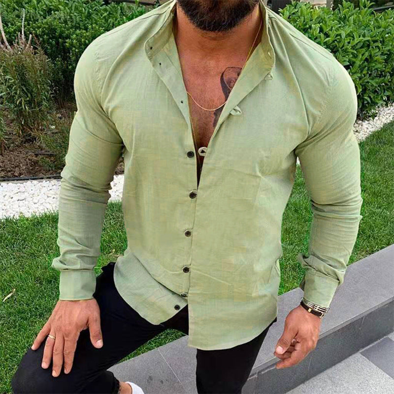 Variant image for Men's Linen Shirt Casual Lightweight Breathable-2