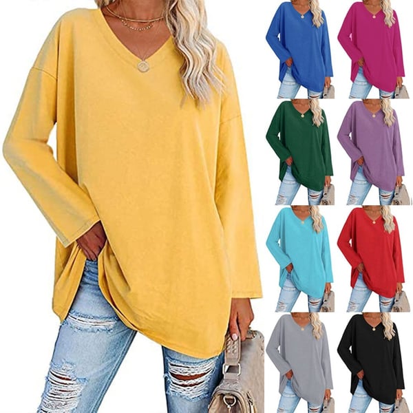 Nienke | Women's Long Sleeve V-Neck Top-2