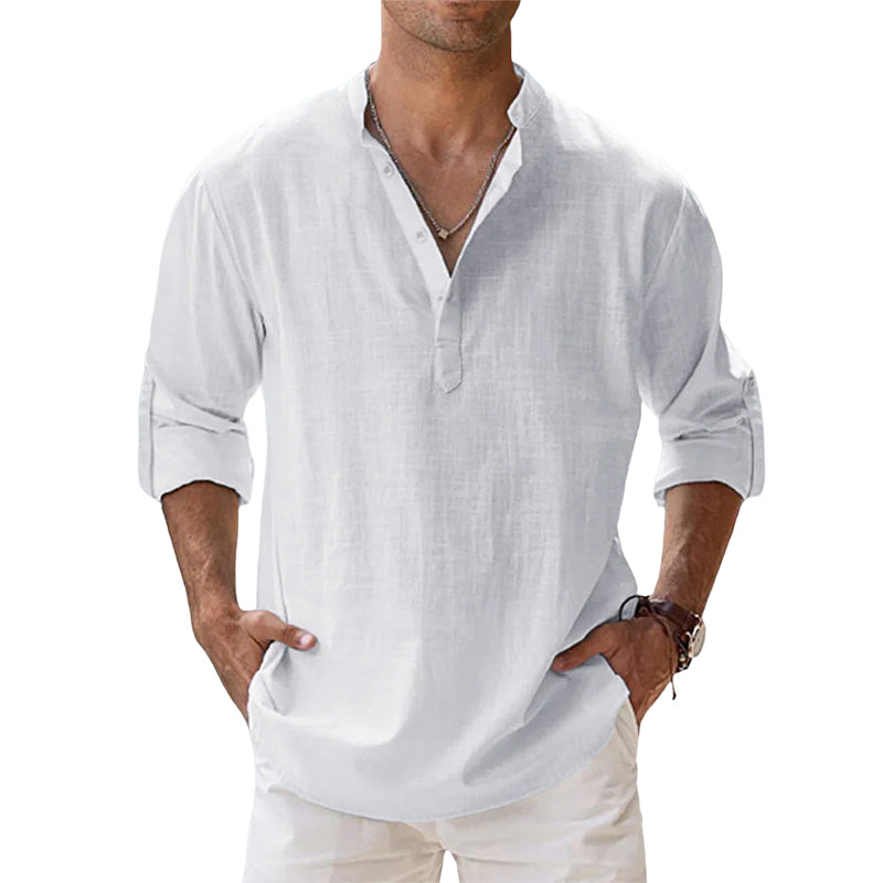 Eden | Men's Long Sleeve Linen Shirt-1