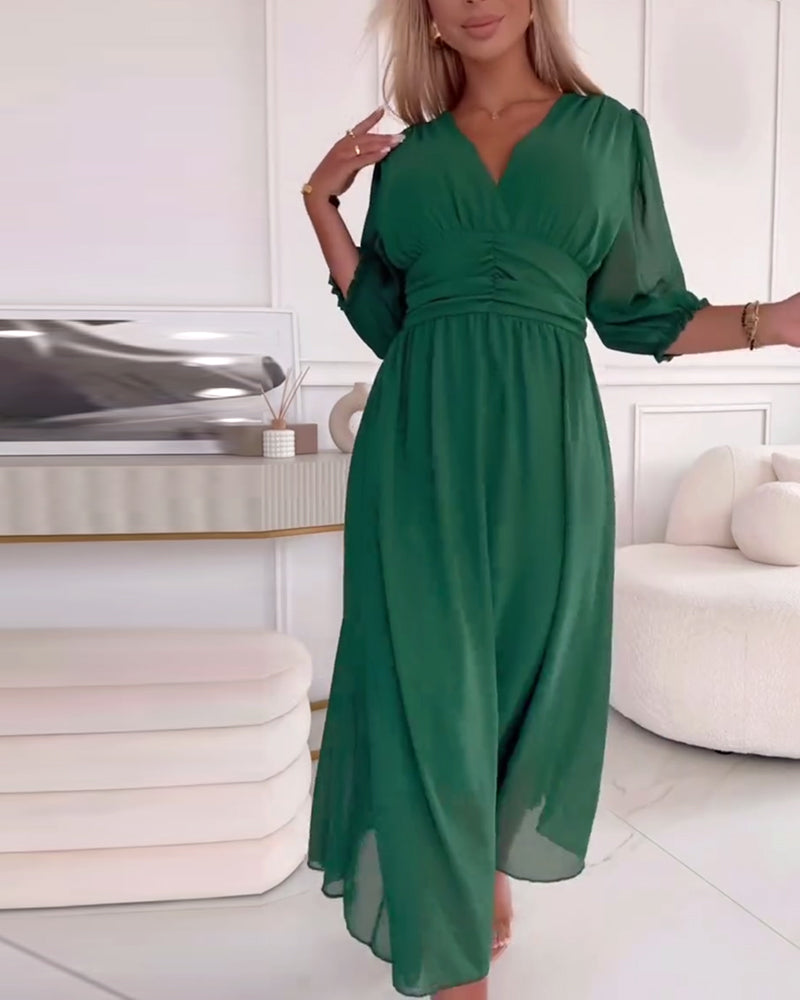 Nienke | Women's Midi Dress with Sweetheart Neckline-5