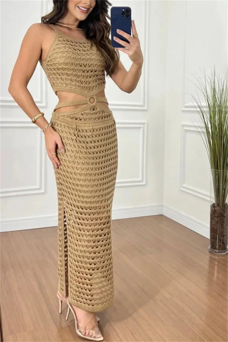 Women's Handmade Crochet Two-Piece Set-4