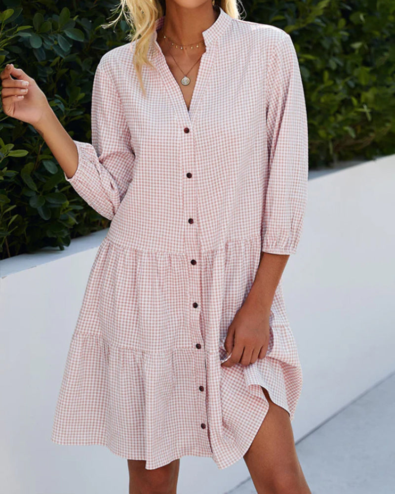 Variant image for Women's A-Line Dress Polyester Stand-Up Collar-13