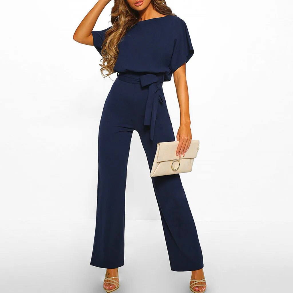 Women's Jumpsuit Soft Fabric with Waistband-1