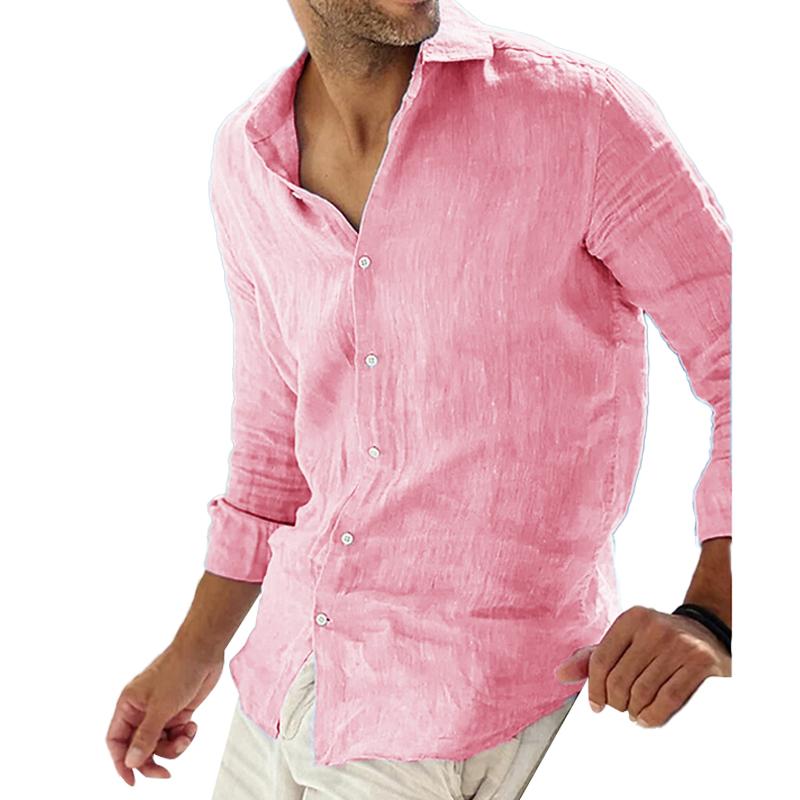 Variant image for Men's Long Sleeve Shirt Linen Cotton Blend-49