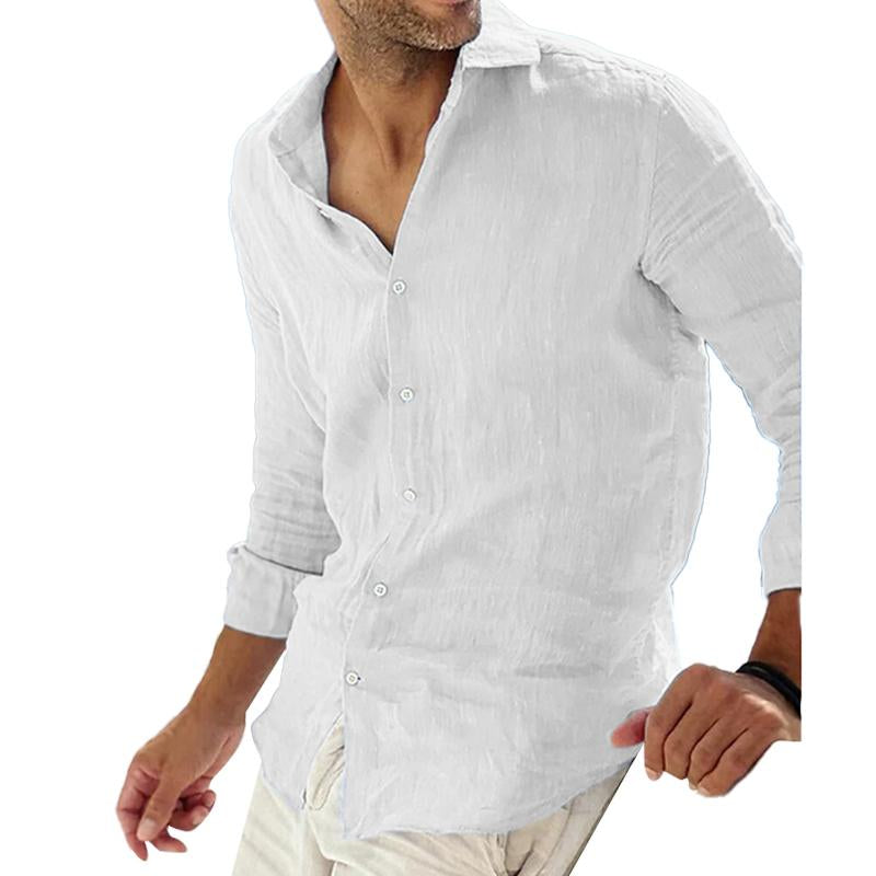 Variant image for Men's Long Sleeve Shirt Linen Cotton Blend-37