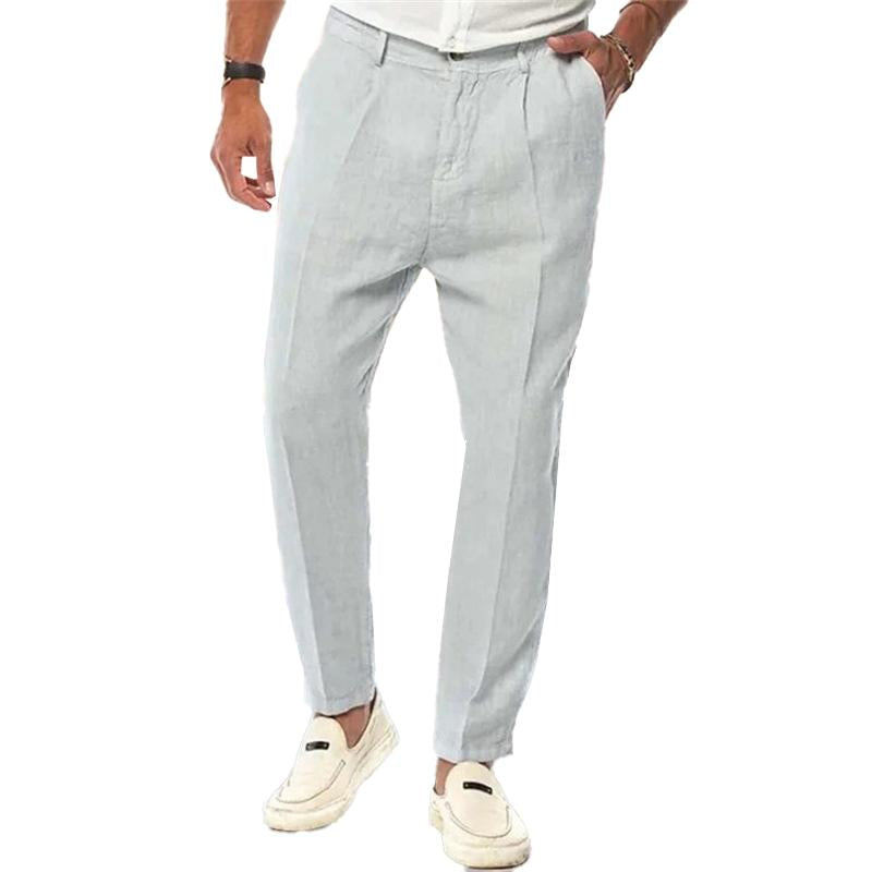 Men's Linen Pants Loose Fit Outdoor Trousers-2
