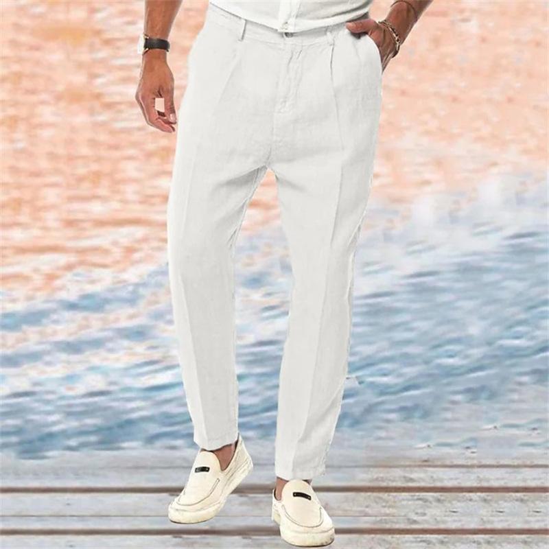 Variant image for Men's Linen Pants Loose Fit Outdoor Trousers-7