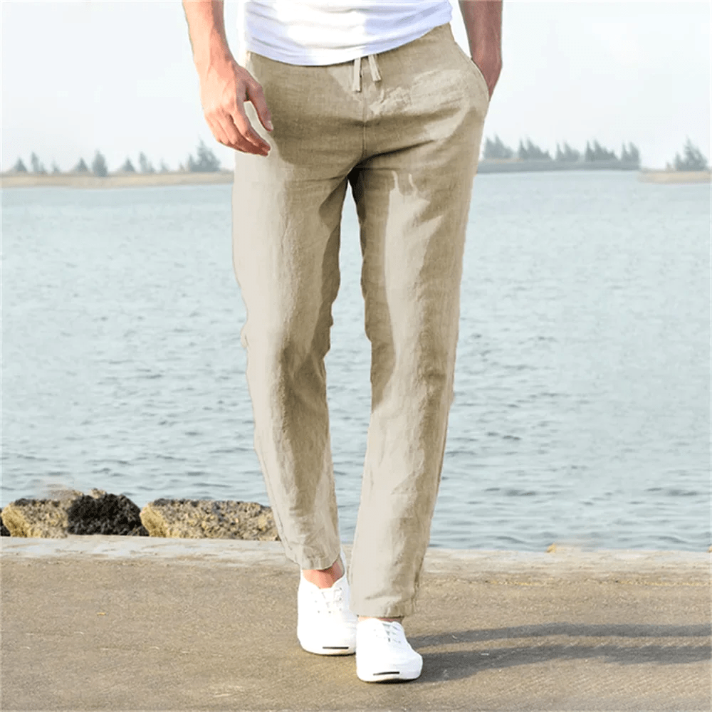 Men's Linen Pants Cotton Relaxed Fit-1