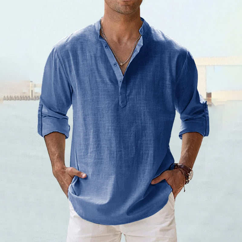 Eden | Men's Long Sleeve Linen Shirt-3