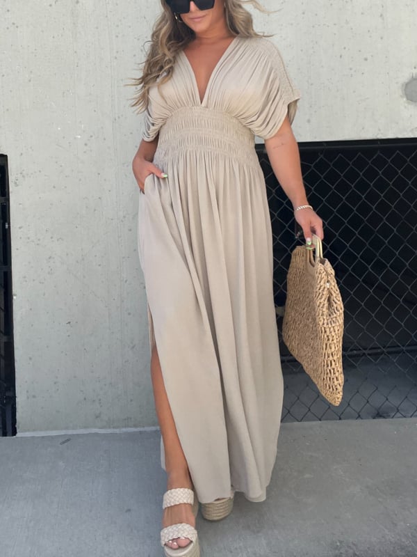 Variant image for Nienke | V-Neck Maxi Dress for Women-12