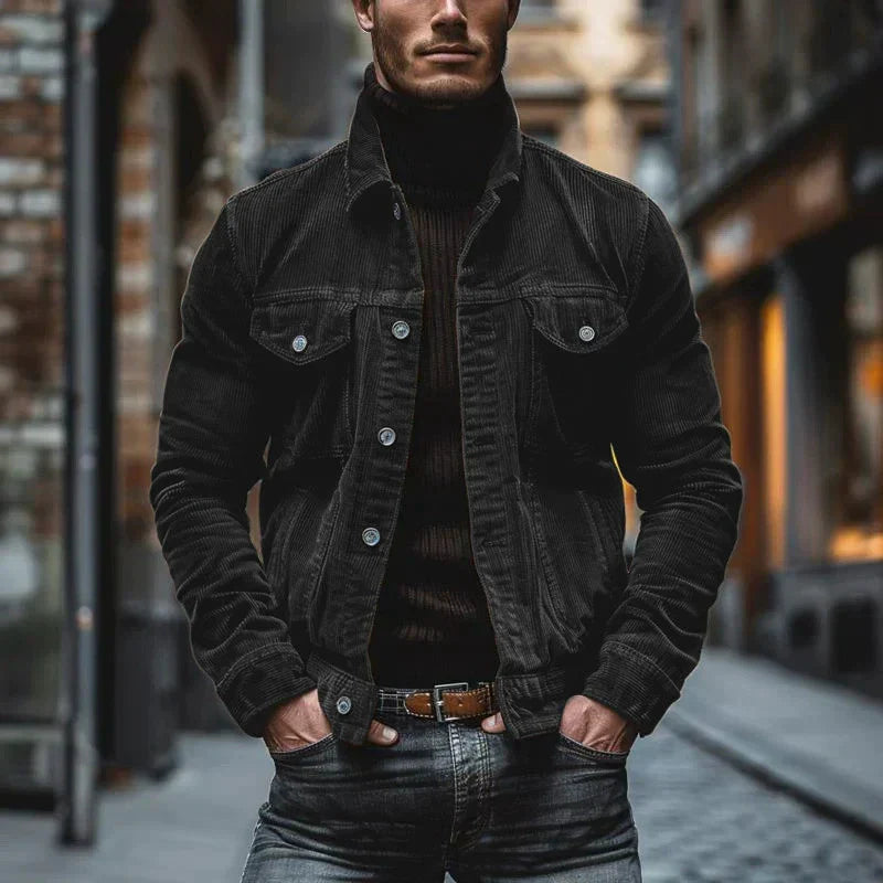 Men's Corduroy Jacket Retro Style-1
