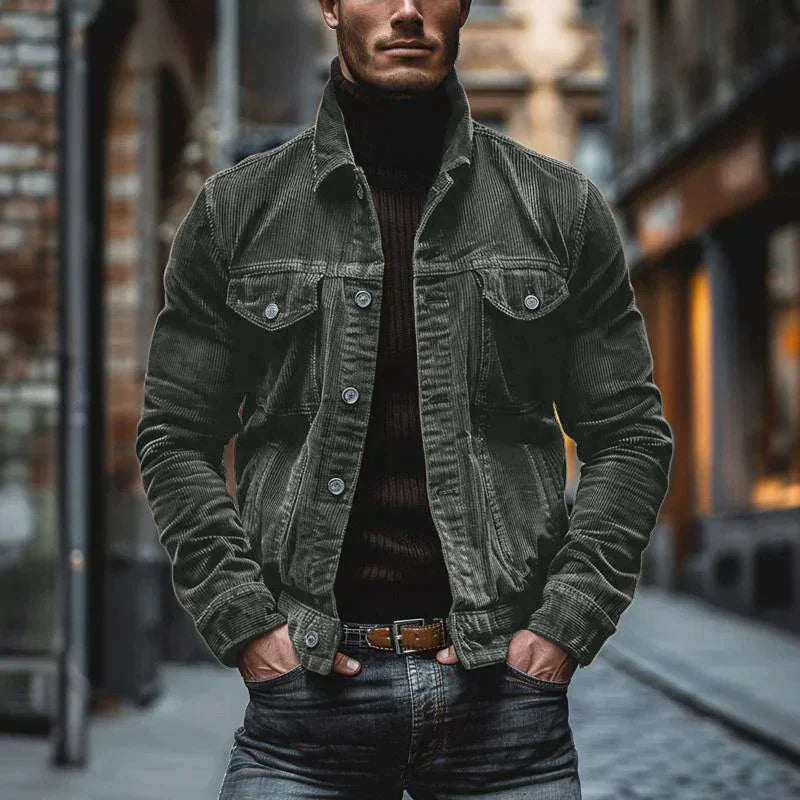 Variant image for Men's Corduroy Jacket Retro Style-7