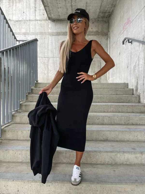 Women's Cotton Dress and Cardigan Set-2