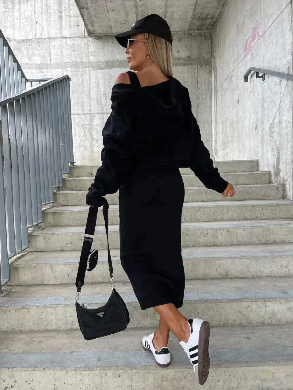 Women's Cotton Dress and Cardigan Set-3