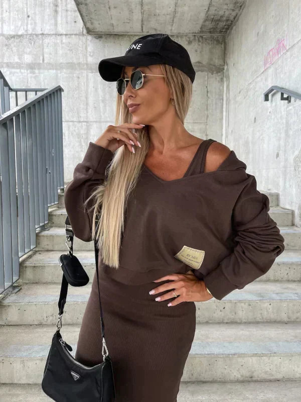 Women's Cotton Dress and Cardigan Set-6
