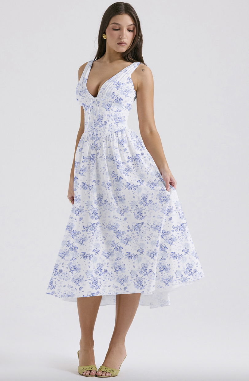 Variant image for Women's Cotton Summer Dress Elegant Style-9