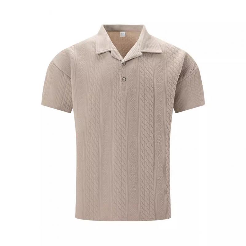 Men's Polo Shirt Cotton Blend Jacquard Texture-2
